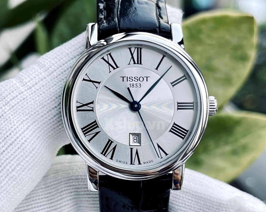  Shop Authentic Tissot Carson Premium Lady Silver Dial Black Leather Strap Watch For Women - T122.210.16.033.00 - Luxxuri