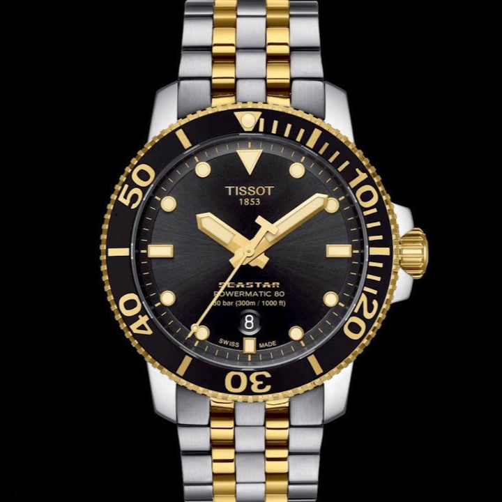  Shop Authentic Tissot Seastar 1000 Powermatic 80 Black Dial Two Tone Steel Strap Watch For Men - T120.407.22.051.00 - Luxxuri
