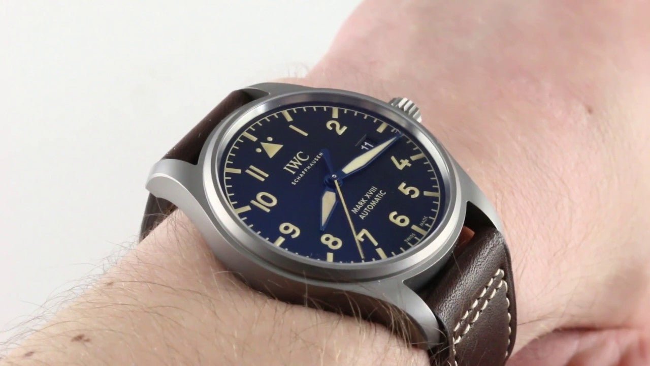  Shop Authentic IWC Pilot's Watch Mark XVIII 40mm Black Dial Brown Leather Strap Watch for Men - IW327006 - Luxxuri