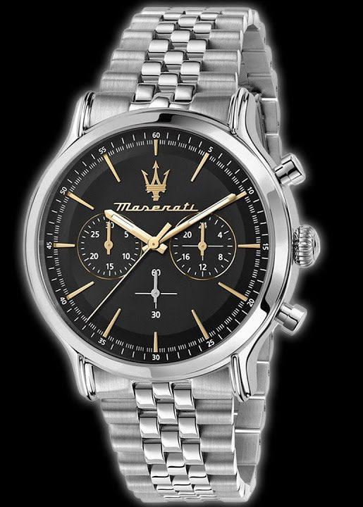  Shop Authentic Maserati Epoca Chronograph Black Dial Silver Steel Strap Watch For Men - R8873618017 - Luxxuri