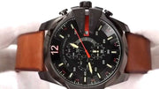  Shop Authentic Diesel Mega Chief Quartz Chronograph Brown Leather Strap Watch For Men - DZ4343 - Luxxuri