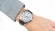  Shop Authentic Hugo Boss Aeroliner Chronoraph White Dial Brown Leather Strap Watch For Men - HB1512447 - Luxxuri