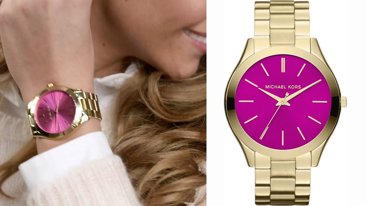  Shop Authentic Michael Kors Slim Runway Pink Dial Rose Gold Steel Strap Watch for Women - MK3264 - Luxxuri