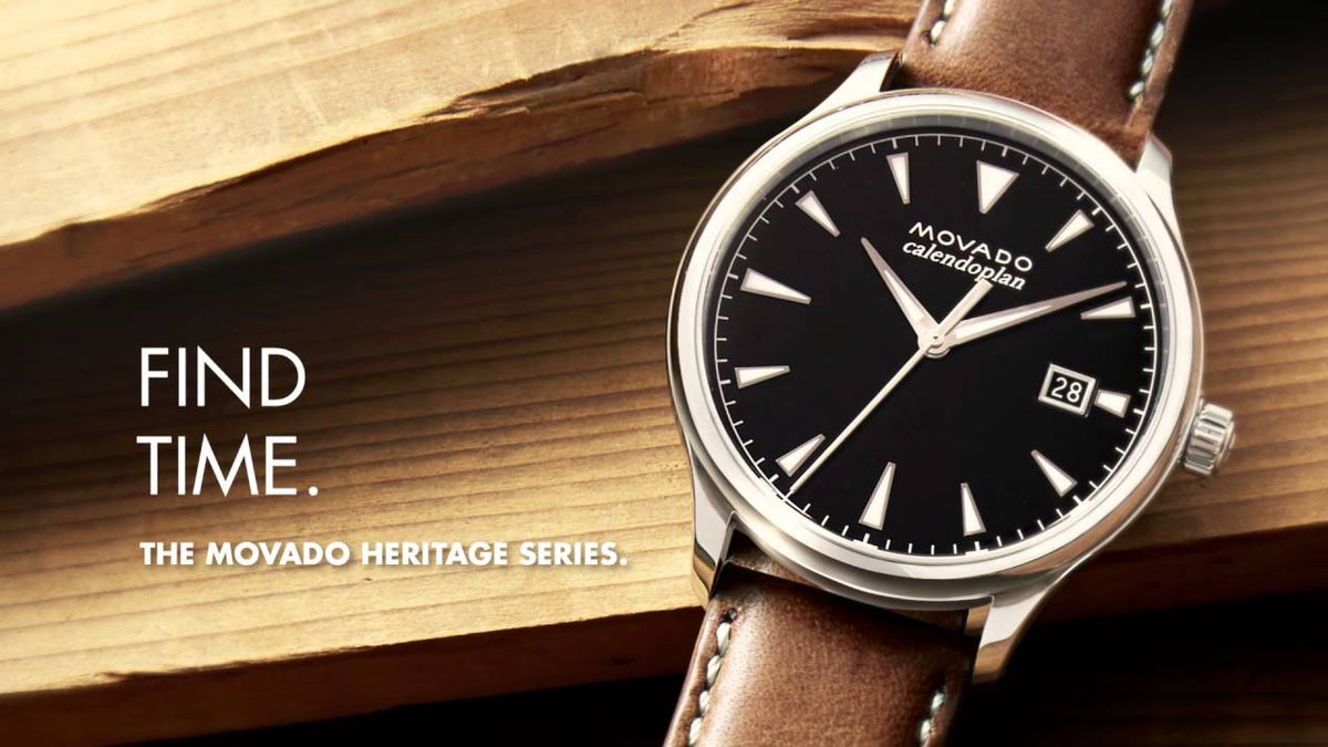  Shop Authentic Movado Heritage Calendoplan Black Dial Brown Leather Strap Watch for Men - 3650001 - Luxxuri