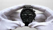  Shop Authentic Fossil Nate Chronograph Black Dial Black Leather Strap Watch for Men - JR1354 - Luxxuri