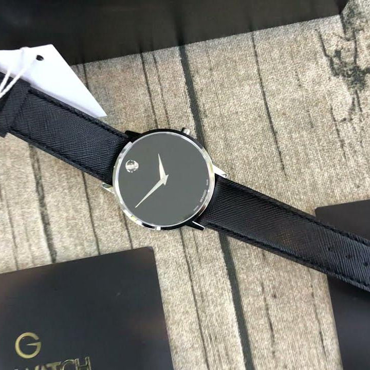  Shop Authentic Movado Museum Classic Black Dial Black Leather Strap Watch for Men - 0607194 - Luxxuri