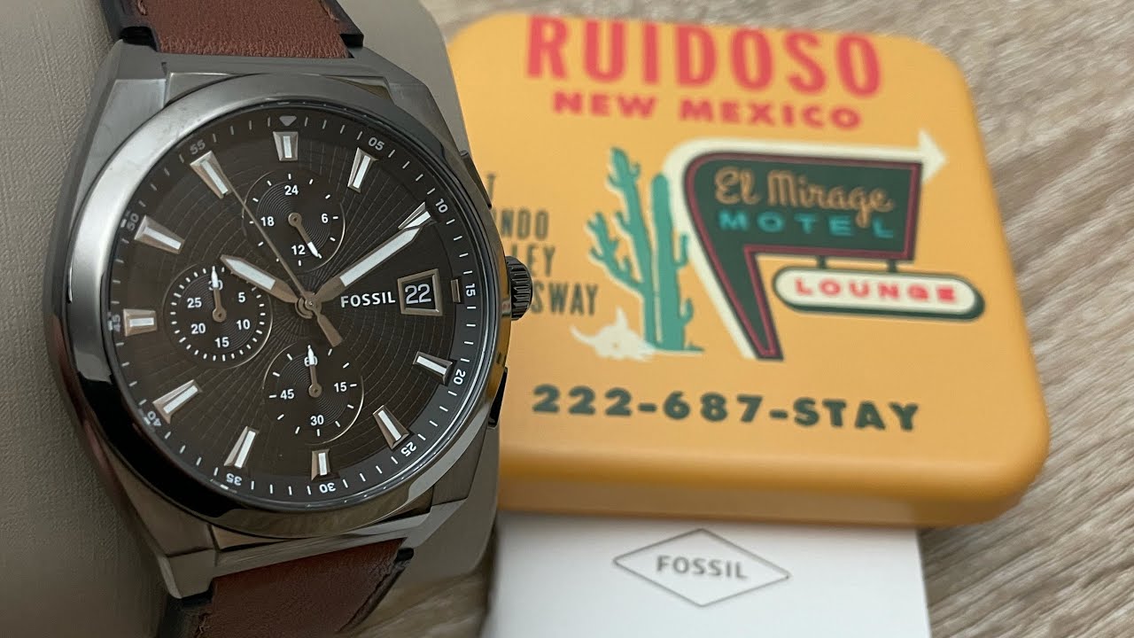  Shop Authentic Fossil Everett Chronograph Black Dial Brown Leather Strap Watch for Men - FS5798 - Luxxuri