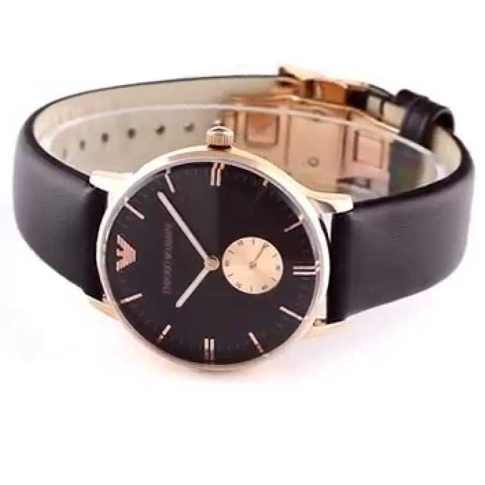  Shop Authentic Emporio Armani Classic Brown Dial Brown Leather Strap Watch For Men - AR0383 - Luxxuri