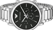  Shop Authentic Emporio Armani Luigi Black Dial Silver Steel Strap Watch For Men - AR1894 - Luxxuri