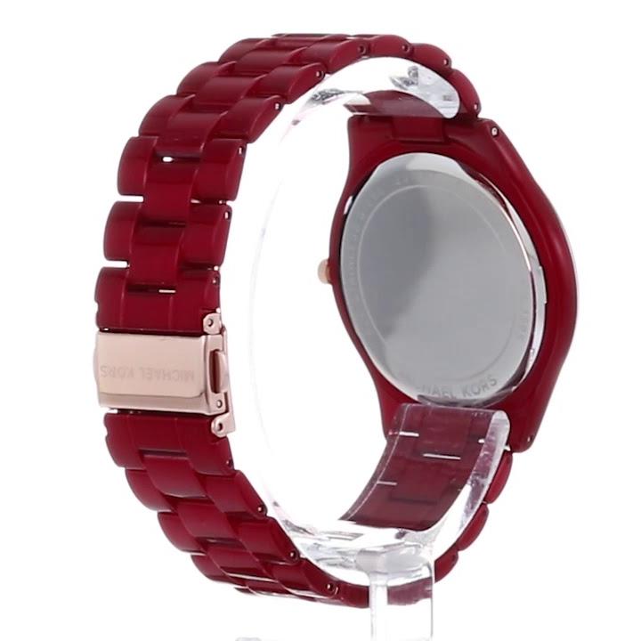  Shop Authentic Michael Kors Slim Runway Red Dial Red Steel Strap Watch For Women - MK3895 - Luxxuri