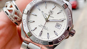  Shop Authentic Tag Heuer Aquaracer Automatic White Dial Silver Steel Strap Watch for Men - WAY2111.BA0928 - Luxxuri
