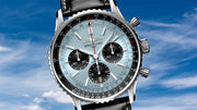  Shop Authentic Breitling Navitimer B01 Chronograph 43 Blue Dial Black Leather Strap Watch for Men - AB0138241C1P1 - Luxxuri