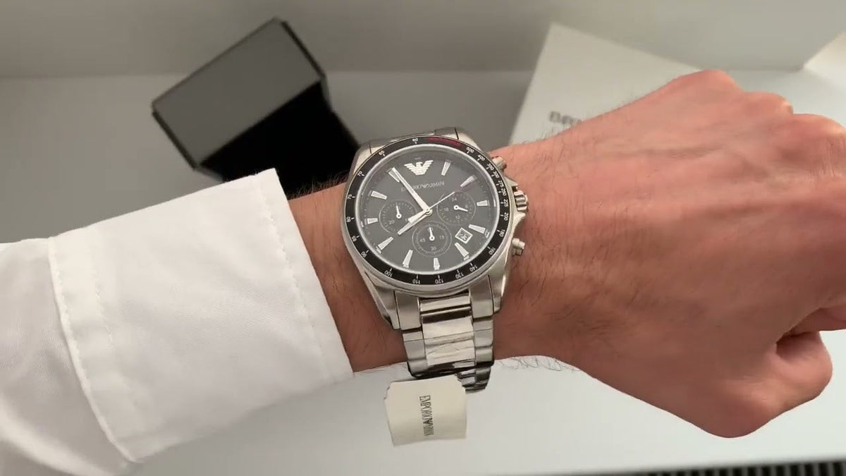  Shop Authentic Emporio Armani Sigma Chronograph Black Dial Silver Steel Strap Watch For Men - AR6098 - Luxxuri