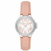  Shop Authentic Michael Kors Camille Three-Hand Crystals White Dial Pink Leather Strap Watch for Women - MK2963 - Luxxuri