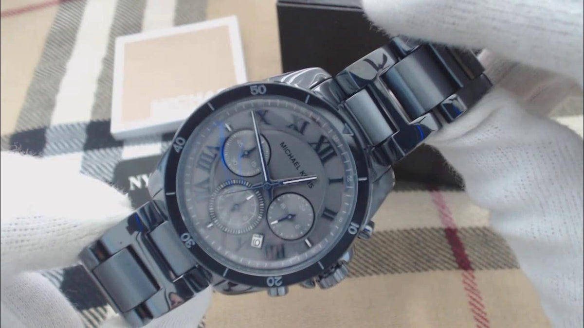  Shop Authentic Michael Kors Brecken Chronograph Quartz Blue Dial Blue Steel Strap Watch For Men - MK6361 - Luxxuri