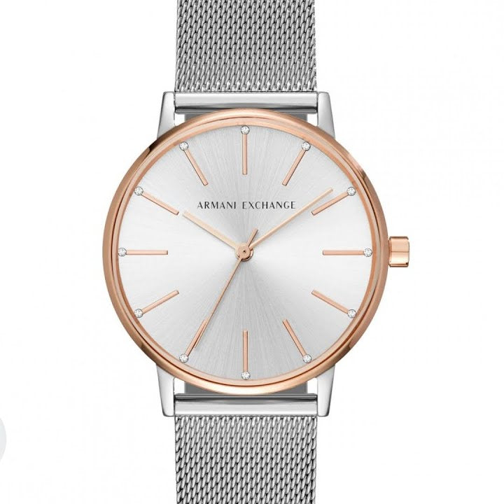  Shop Authentic Armani Exchange Lola Analog White Dial Silver Mesh Strap Watch For Women - AX5537 - Luxxuri