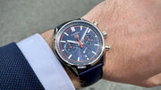  Shop Authentic Tag Heuer Carrera Chronograph Blue Dial Blue Leather Strap Watch for Men - CBN201D.FC6543 - Luxxuri
