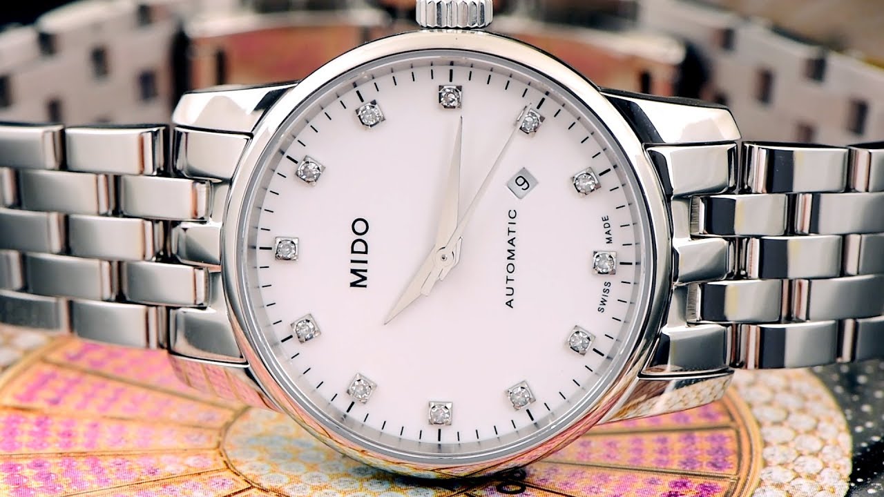  Shop Authentic Mido Baroncelli III Automatic Diamonds White Dial Silver Steel Strap Watch For Women - M7600.4.66.1 - Luxxuri