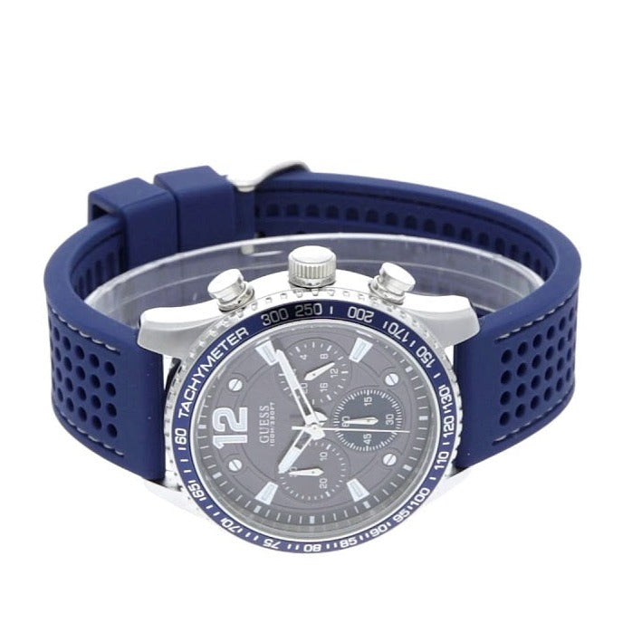  Shop Authentic Guess Fleet Chronograph Black Dial Blue Rubber Strap Watch for Men - W0971G2 - Luxxuri