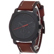 Shop Authentic Fossil Machine Chronograph Black Dial Brown Leather Strap Watch for Men - FS5234 - Luxxuri