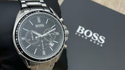  Shop Authentic Hugo Boss Driver Chronograph Black Dial Silver Steel Strap Watch For Men - 1513080 - Luxxuri