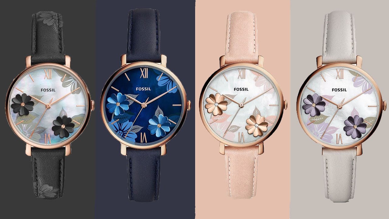  Shop Authentic Fossil Jacqueline Blue Dial Blue Leather Strap Watch for Women - ES4673 - Luxxuri