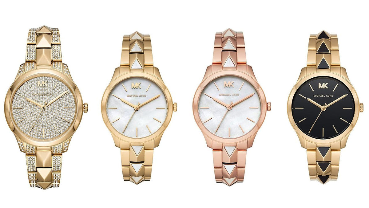  Shop Authentic Michael Kors Runway Mercer Mother of Pearl White Dial Two Tone Steel Strap Watch For Women - MK6674 - Luxxuri