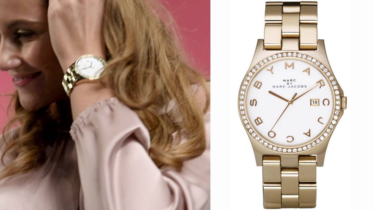  Shop Authentic Marc Jacobs Henry Diamonds White Dial Gold Steel Strap Watch for Women - MBM3045 - Luxxuri