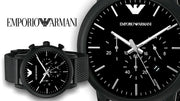  Shop Authentic Emporio Armani Sport Chronograph Black Dial Black Mesh Bracelet Watch For Men - AR1968 - Luxxuri