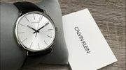  Shop Authentic Calvin Klein Posh Silver Dial Black Leather Strap Watch for Men - K8Q311C6 - Luxxuri