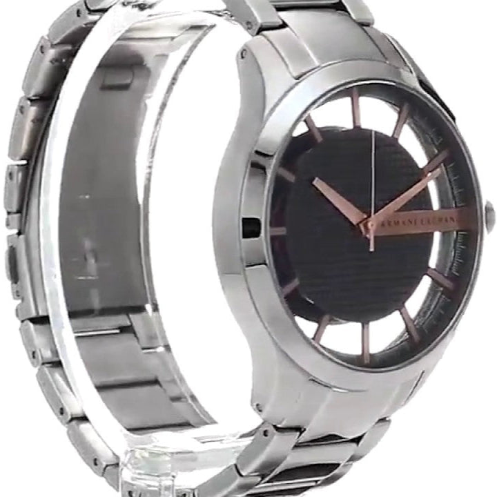  Shop Authentic Armani Exchange Hampton Chronograph Skeleton Black Dial Silver Steel Strap Watch For Men - AX2199 - Luxxuri
