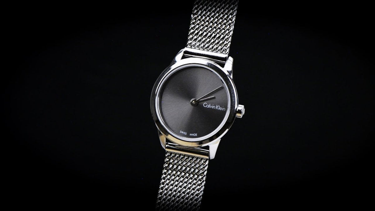  Shop Authentic Calvin Klein Minimal Grey Dial Silver Mesh Bracelet Watch for Women - K3M231Y3 - Luxxuri