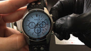  Shop Authentic Fossil Coachman Chronograph Blue Dial Black Leather Strap Watch for Men - CH2564 - Luxxuri