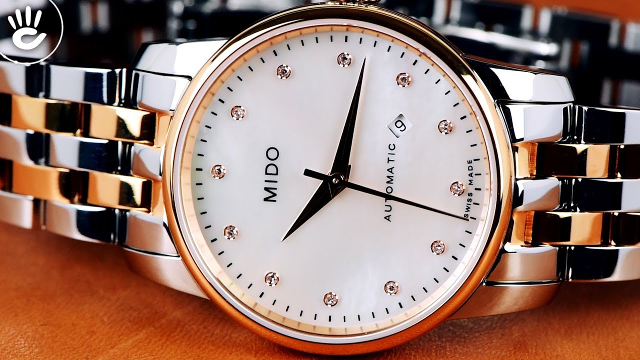  Shop Authentic Mido Baroncelli III Automatic Mother of Pearl White Dial Two Tone Steel Strap Watch For Women - M7600.9.69.1 - Luxxuri