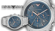  Shop Authentic Emporio Armani Luigi Chronograph Quartz Blue Dial Silver Steel Strap Watch For Men - AR1974 - Luxxuri