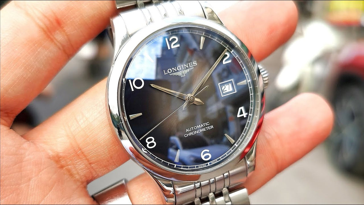  Shop Authentic Longines Record Black Dial Automatic Stainless Steel 40mm Watch for Men - L2.821.4.56.6 - Luxxuri