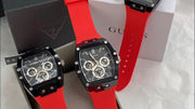  Shop Authentic Guess Phoenix Multifunction Black Dial Red Rubber Strap Watch for Men - GW0203G4 - Luxxuri
