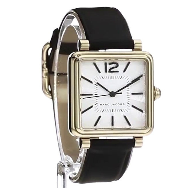  Shop Authentic Marc Jacobs Vic Silver Dial Black Leather Strap Watch for Women - MJ1437 - Luxxuri