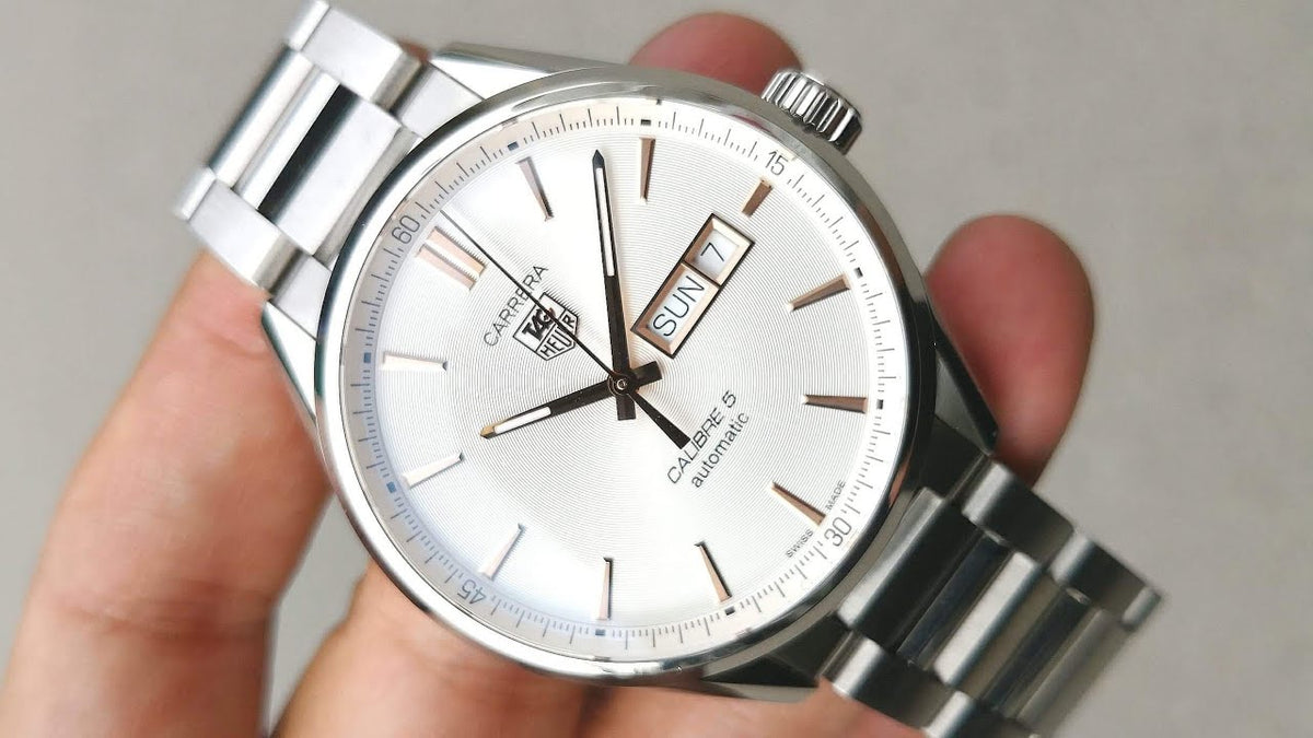  Shop Authentic Tag Heuer Carrera Calibre 5 White Dial Silver Steel Strap Watch for Men - WAR201D.BA0723 - Luxxuri