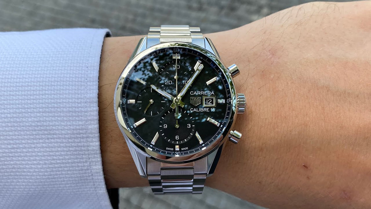  Shop Authentic Tag Heuer Carrera Automatic Chronograph Black Dial Silver Steel Strap Watch for Men - CBK2110.BA0715 - Luxxuri