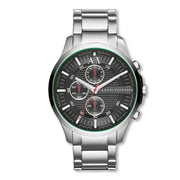  Shop Authentic Armani Exchange Hampton Chronograph Black Dial Silver Steel Strap Watch For Men - AX2163 - Luxxuri