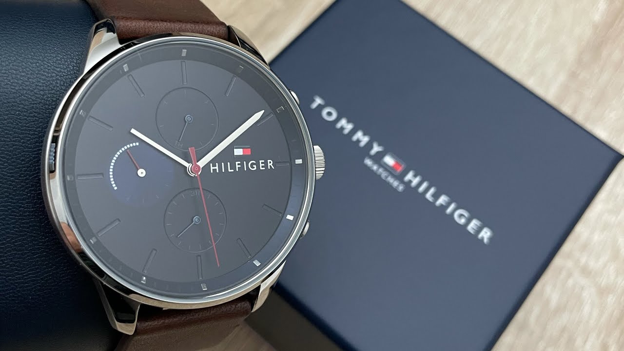  Shop Authentic Tommy Hilfiger Chase Chronograph Grey Dial Brown Leather Strap Watch For Men - 1791487 - Luxxuri
