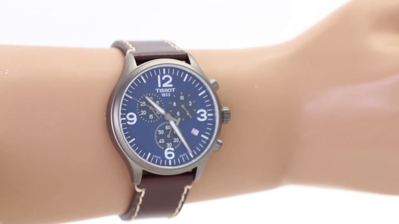  Shop Authentic Tissot Chrono XL Blue Dial Brown Leather Strap Watch For Men - T116.617.36.047.00 - Luxxuri