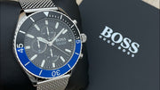  Shop Authentic Hugo Boss Ocean Edition Black Dial Silver Mesh Strap Watch for Men - 1513742 - Luxxuri