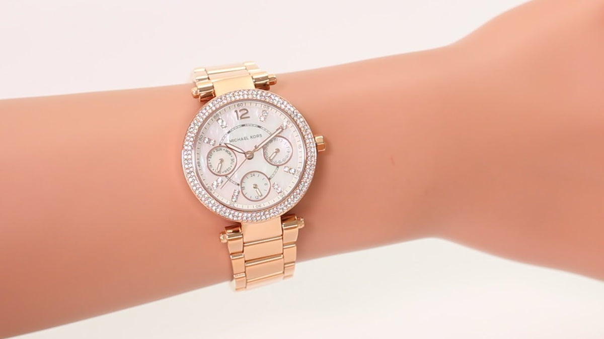  Shop Authentic Michael Kors Parker White Dial Rose Gold Steel Strap Watch for Women - MK5616 - Luxxuri