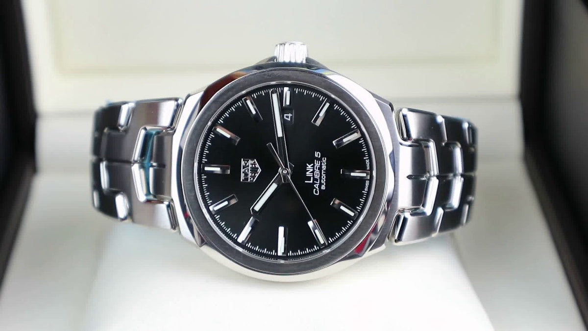  Shop Authentic Tag Heuer Link Quartz Black Dial Silver Steel Strap Watch for Women - WBC2110.BA0603 - Luxxuri