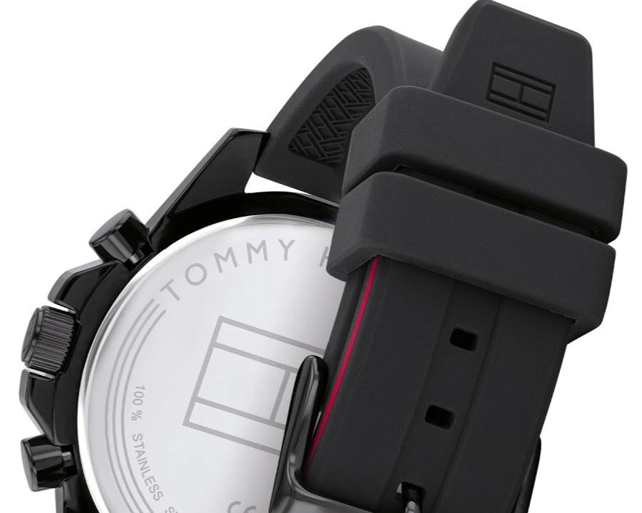  Shop Authentic Tommy Hilfiger Mason Black Dial Black Rubber Strap Watch for Men - 1791793 - Luxxuri