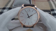 Shop Authentic Calvin Klein City White Dial Brown Leather Strap Watch for Men - K2G21629 - Luxxuri