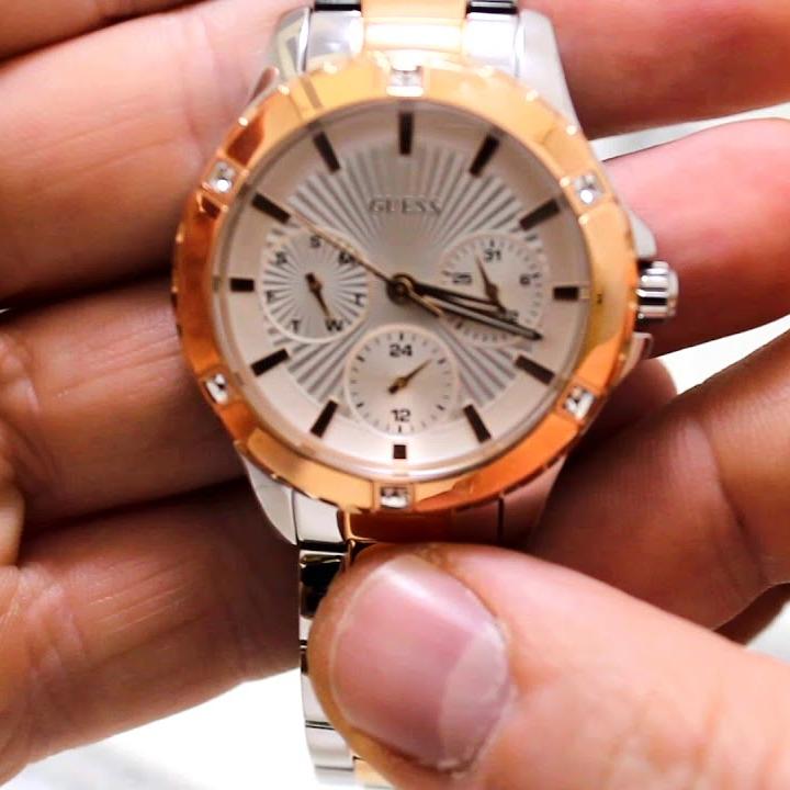  Shop Authentic Guess Mist Quartz Silver Dial Two Tone Steel Strap Watch For Women - W0443L4 - Luxxuri