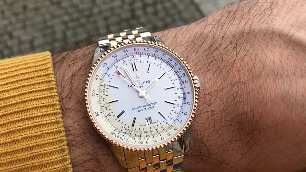  Shop Authentic Breitling Navitimer Automatic 41 White Dial Two Tone Steel Strap Watch for Men - U17326211G1U1 - Luxxuri